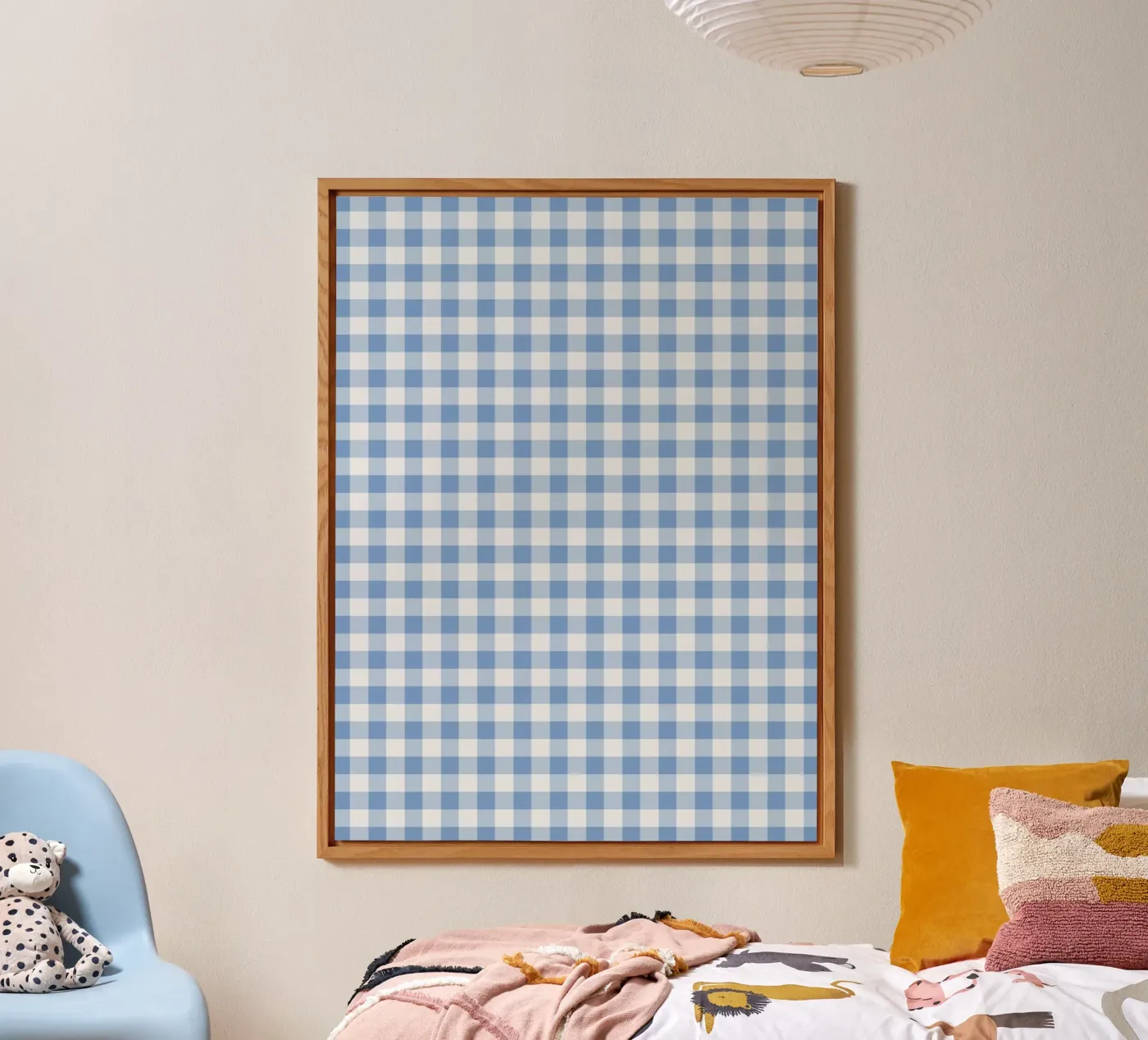 Blue Gingham Check pattern forex plate by Altruist Studio