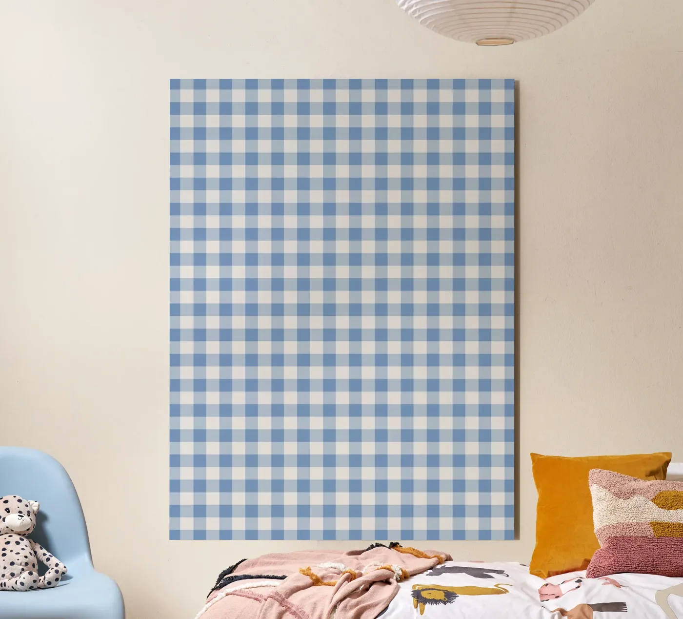 Blue Gingham Check pattern forex plate by Altruist Studio