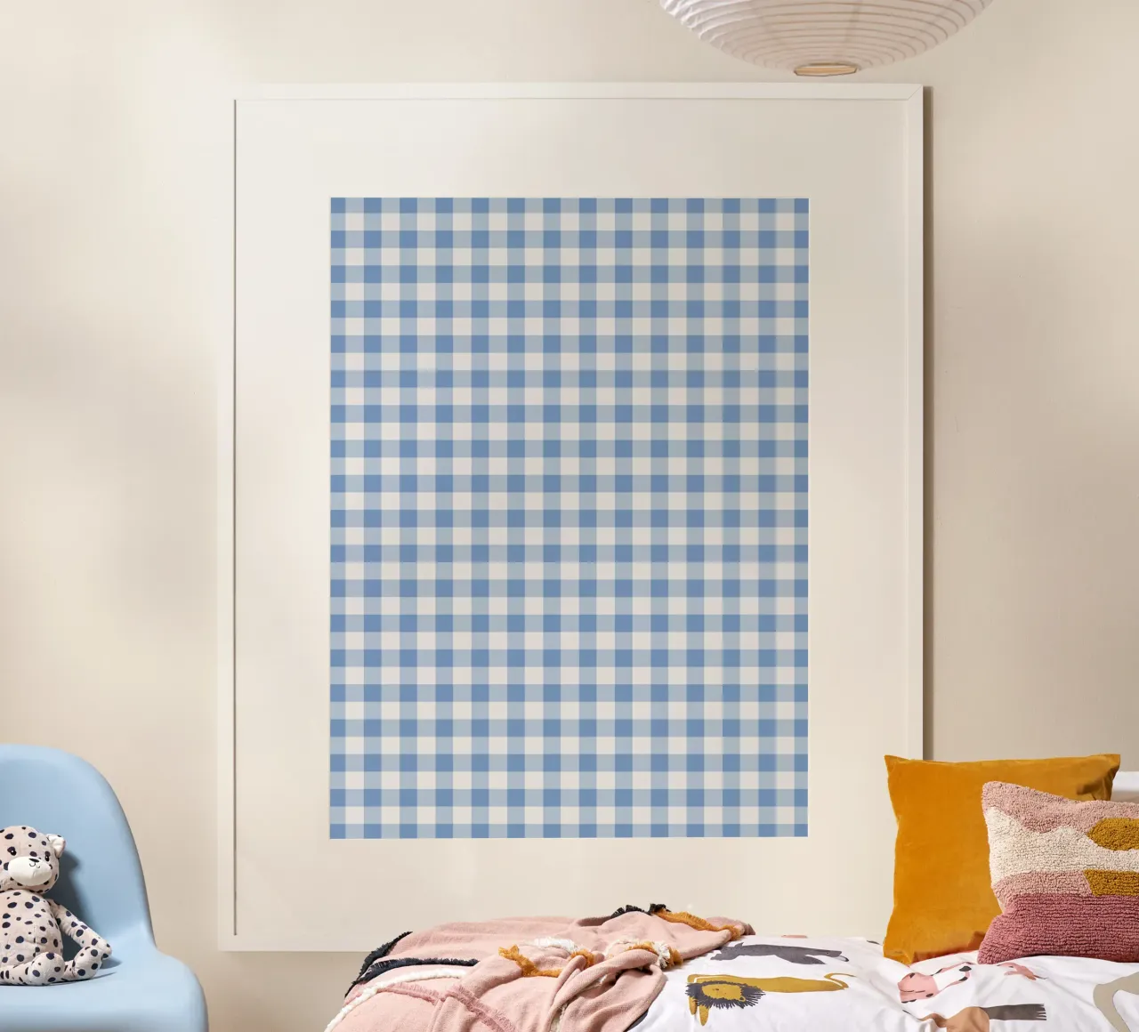 Blue Gingham Check pattern poster by Altruist Studio