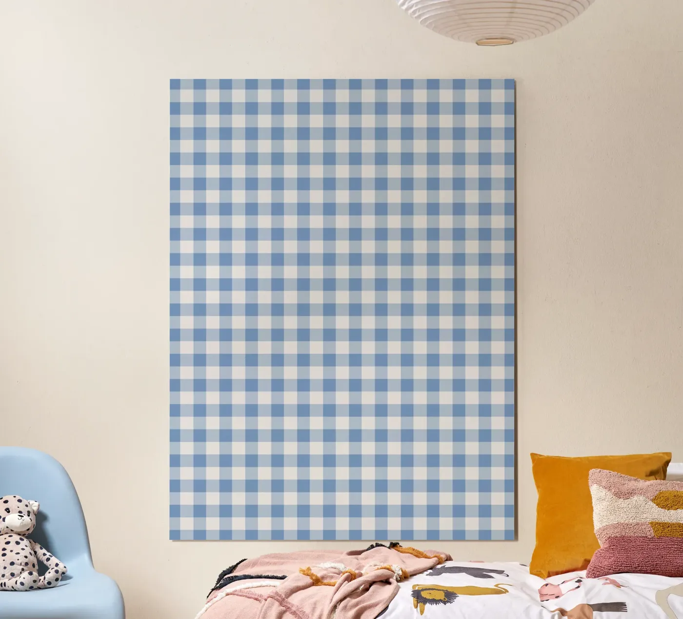 Blue Gingham Check pattern poster by Altruist Studio