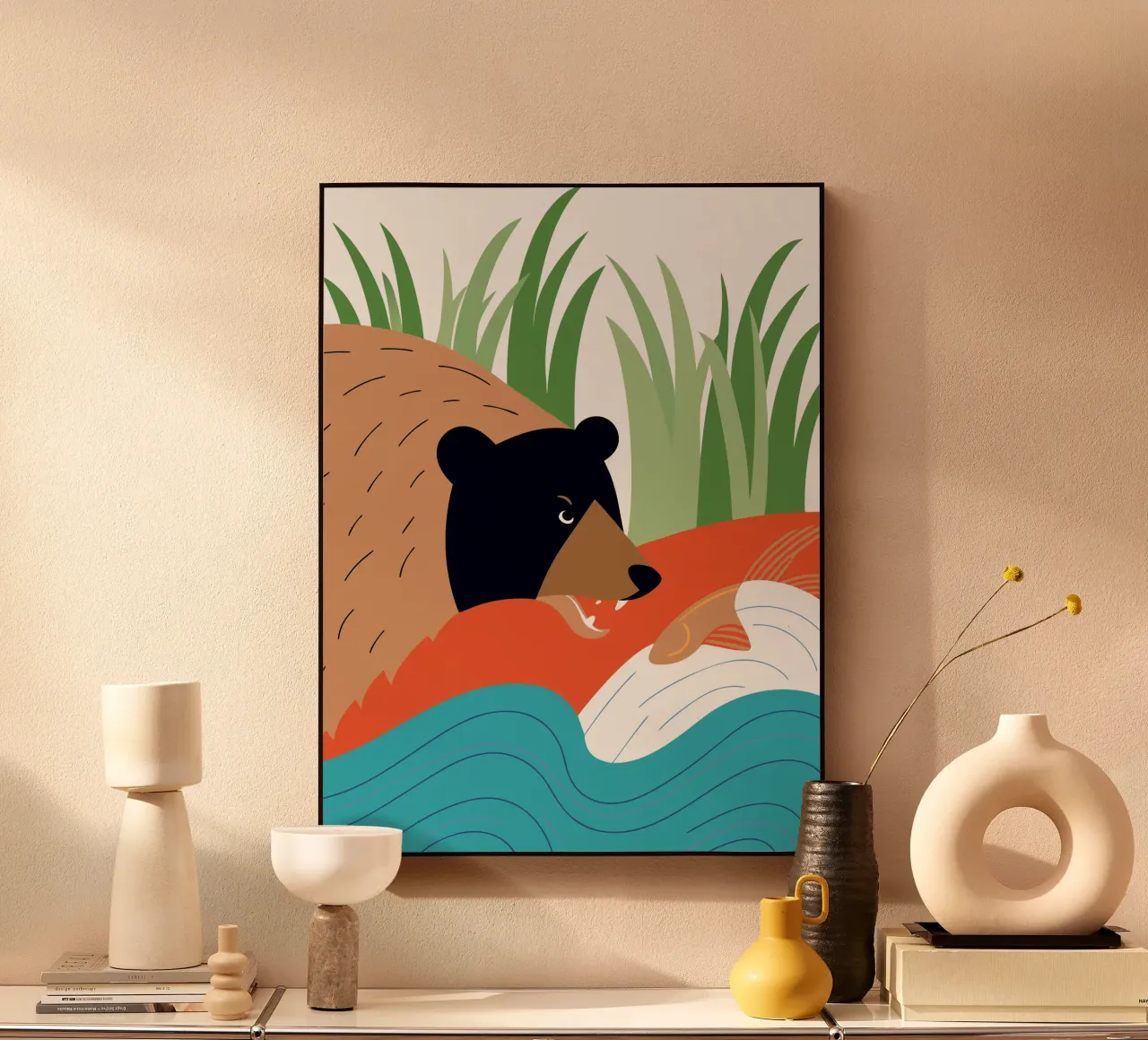 Orso e pesce plexiglass da PROTECT ANIMALS