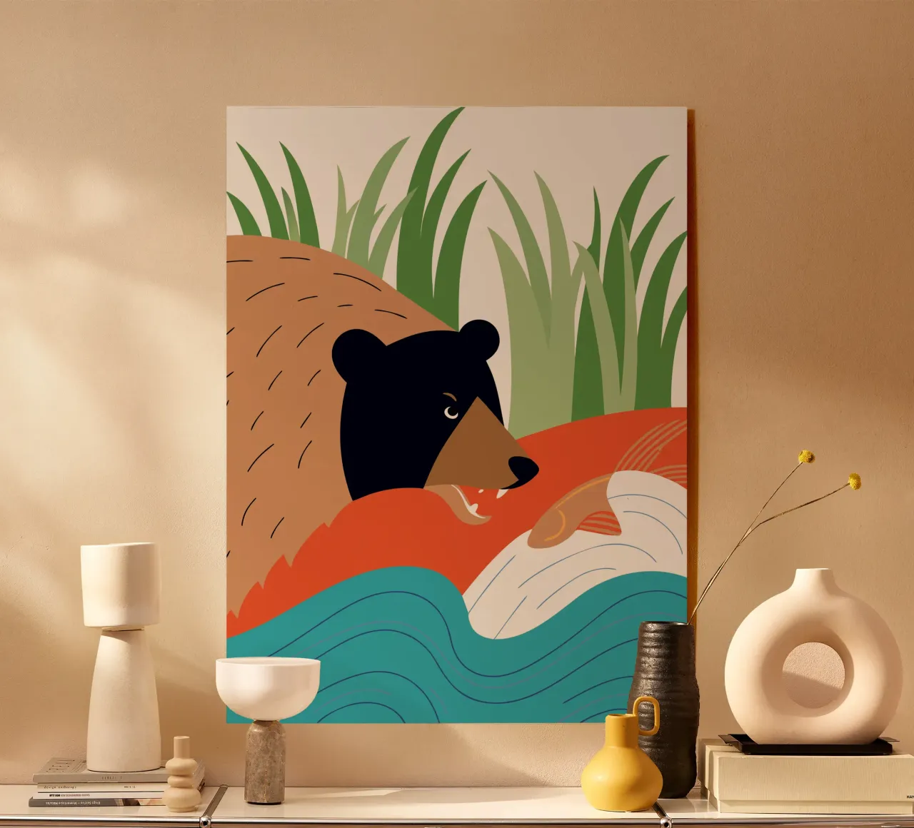 Orso e pesce plexiglass da PROTECT ANIMALS