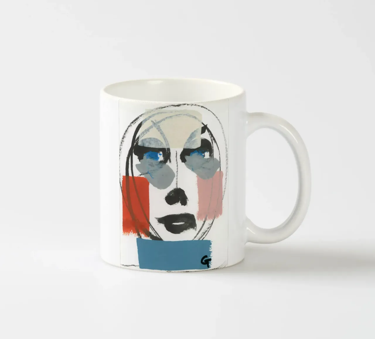 Viso ovale tazza in ceramica da gtobonart
