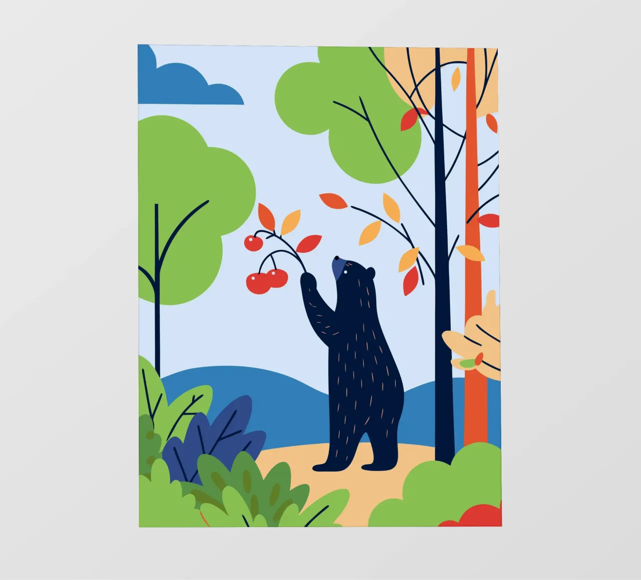 Orso che raccoglie la frutta telo in pvc da PROTECT ANIMALS