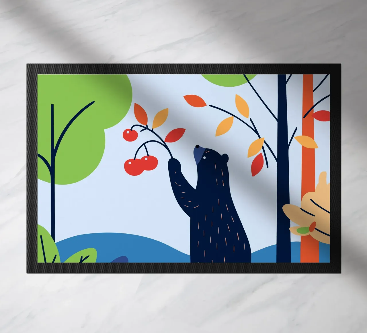 Orso che raccoglie la frutta zerbino da PROTECT ANIMALS