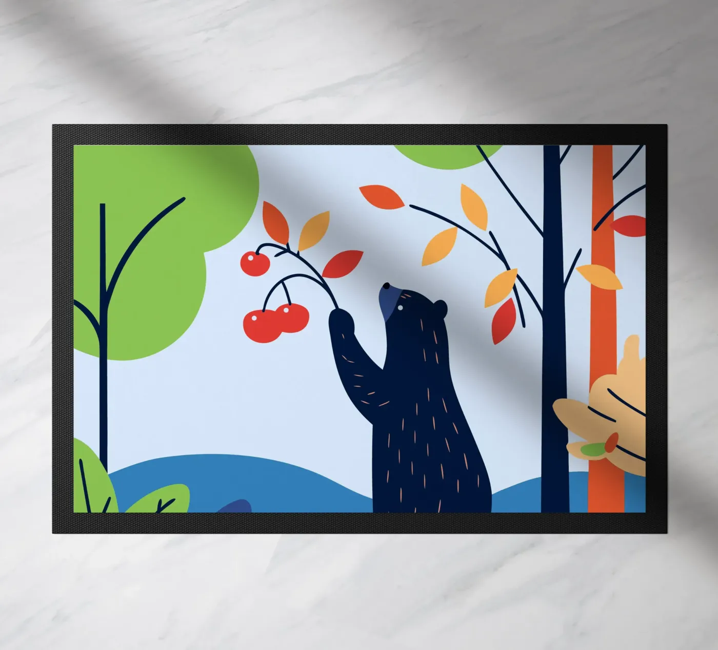 Bear Picking Fruit doormat by PROTECT ANIMALS