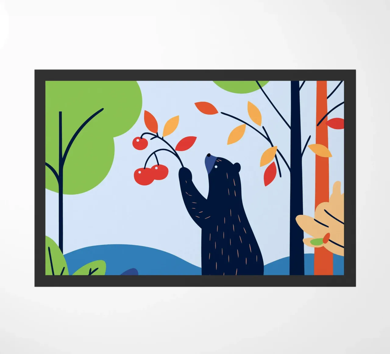 Orso che raccoglie la frutta zerbino da PROTECT ANIMALS