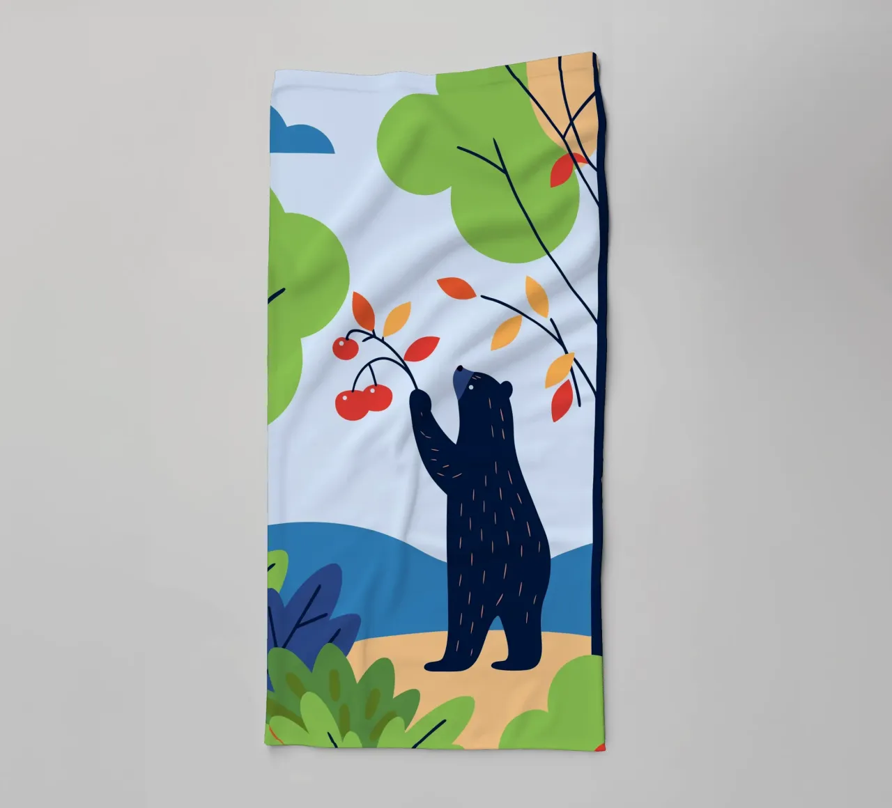 Orso che raccoglie la frutta asciugamano da bagno da PROTECT ANIMALS