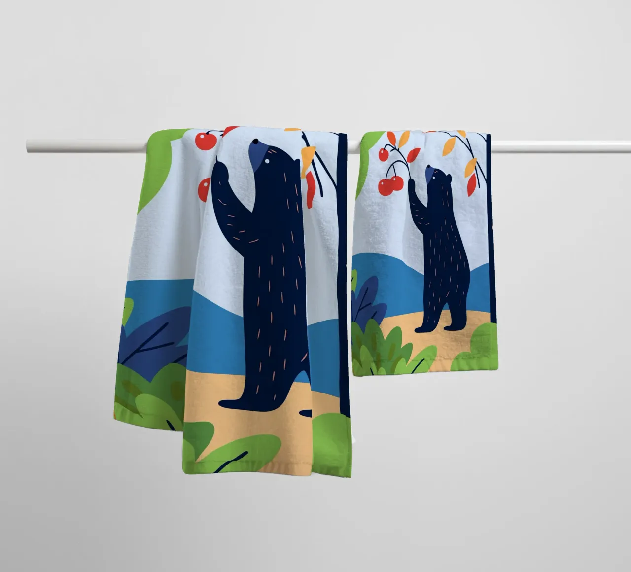 Orso che raccoglie la frutta asciugamano da bagno da PROTECT ANIMALS