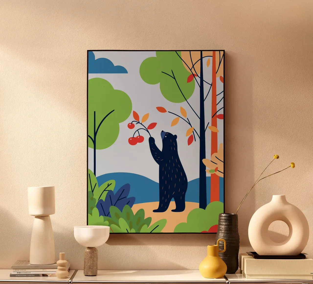 Orso che raccoglie la frutta plexiglass da PROTECT ANIMALS