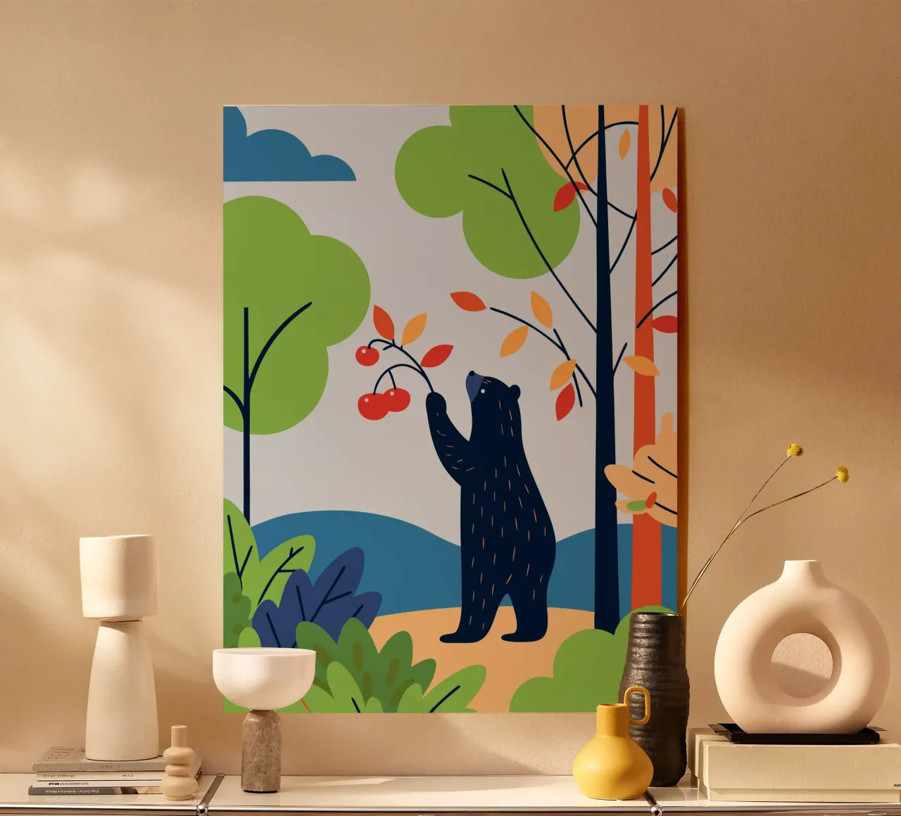 Orso che raccoglie la frutta plexiglass da PROTECT ANIMALS