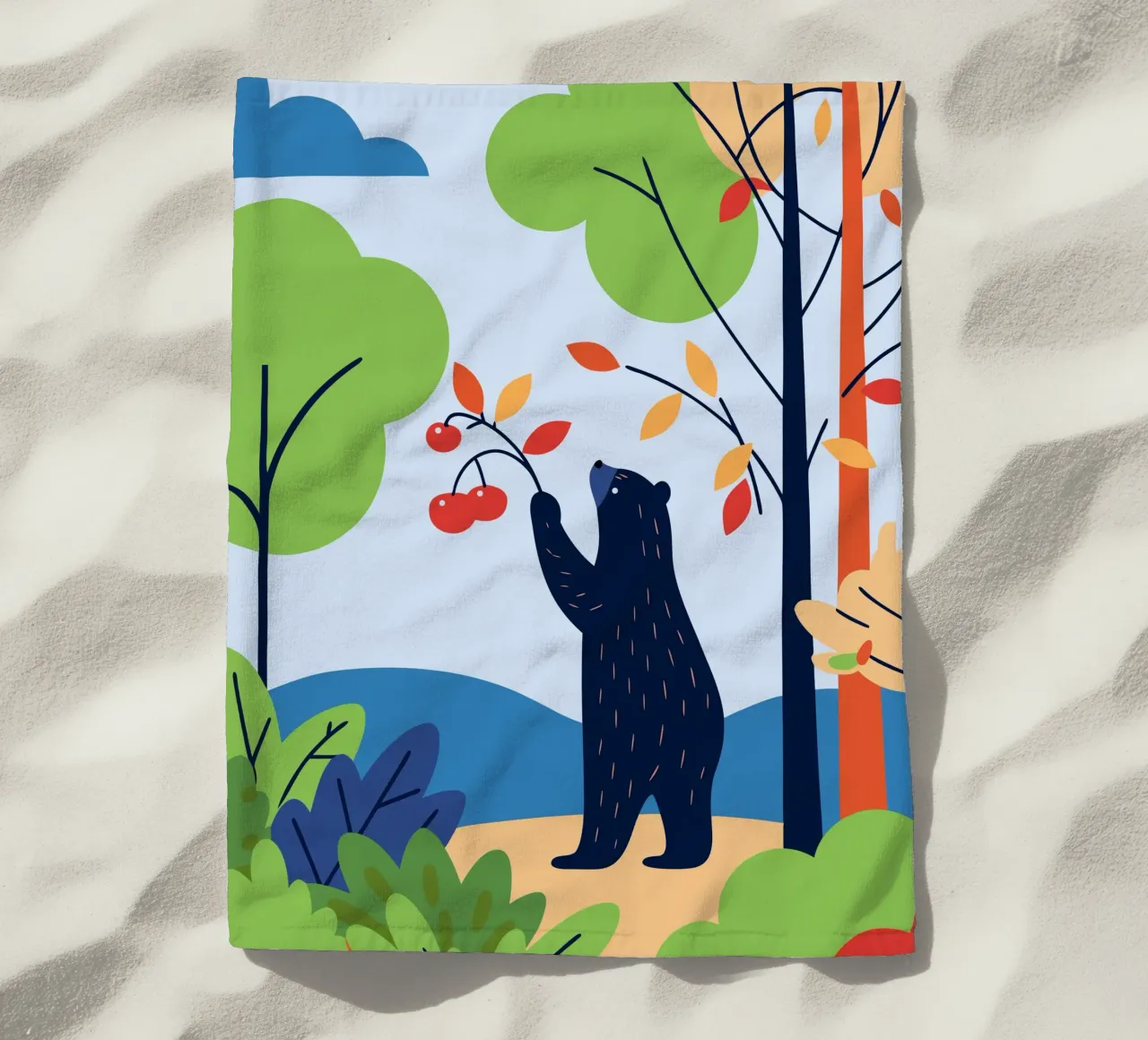 Orso che raccoglie la frutta telo mare da PROTECT ANIMALS