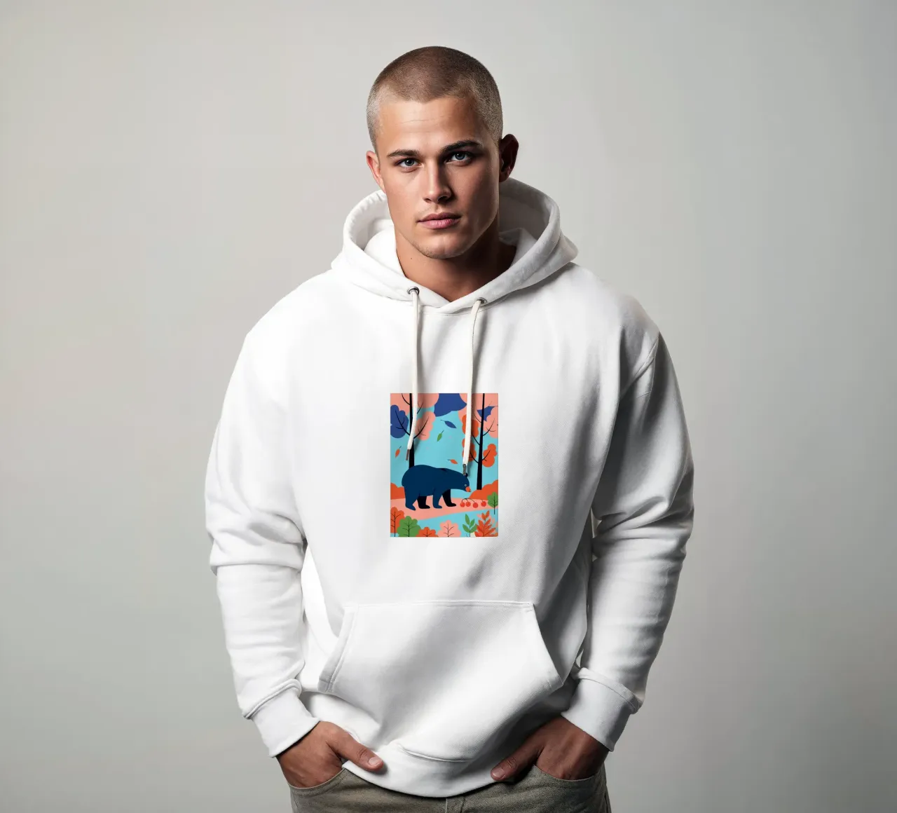 Orso nella foresta d'autunno felpa con cappuccio da PROTECT ANIMALS