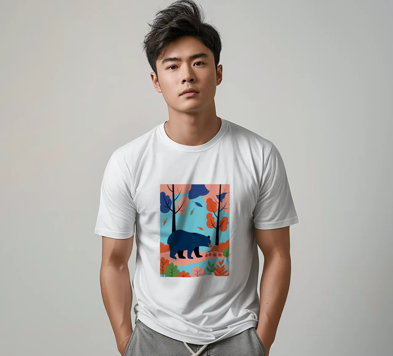 Orso nella foresta d'autunno t-shirt da PROTECT ANIMALS