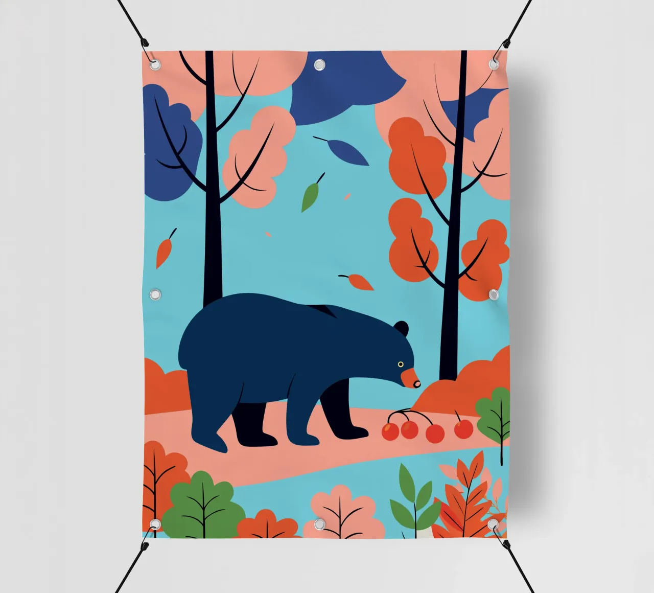 Orso nella foresta d'autunno telo in pvc da PROTECT ANIMALS