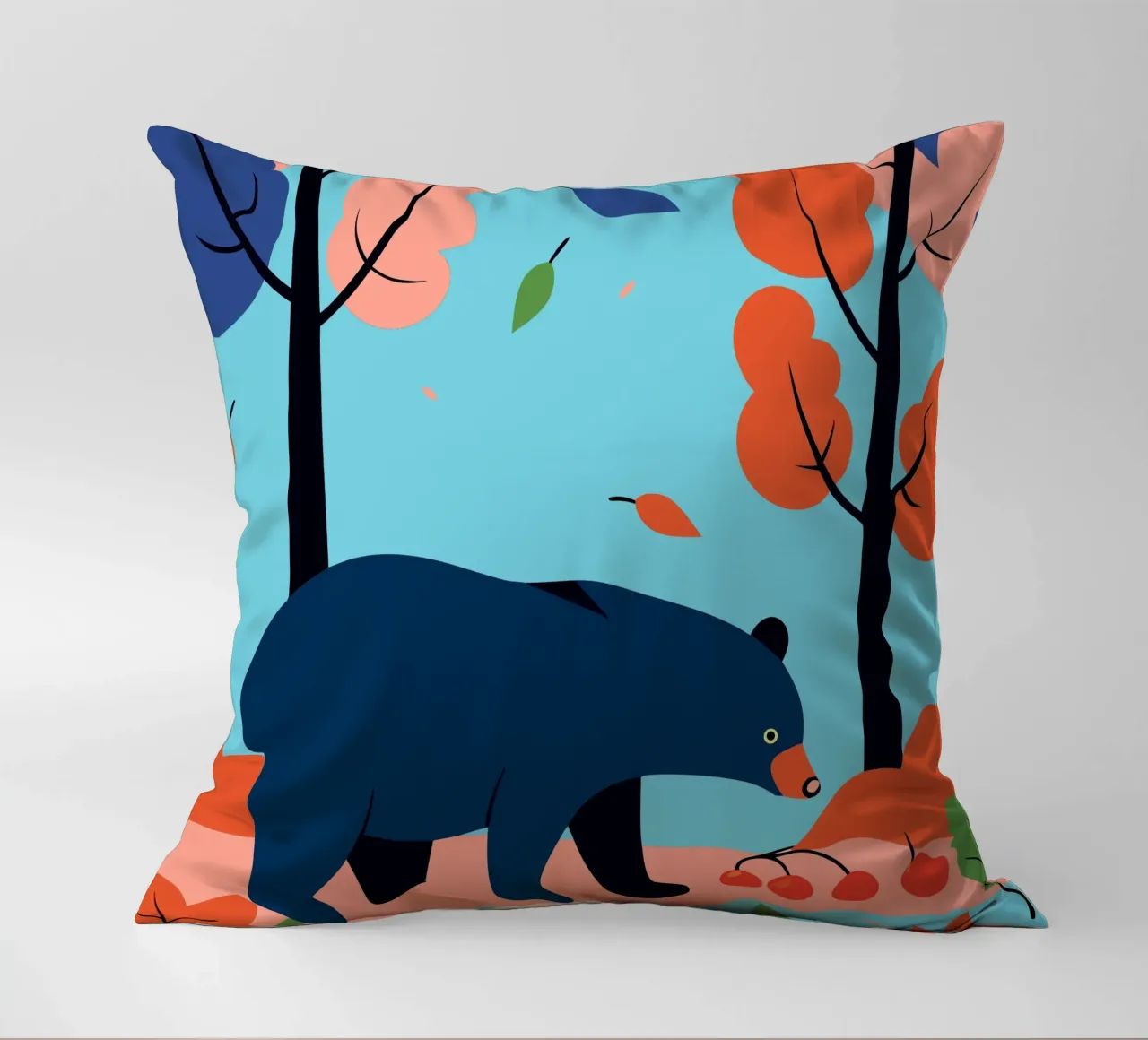 Orso nella foresta d'autunno cuscino da PROTECT ANIMALS
