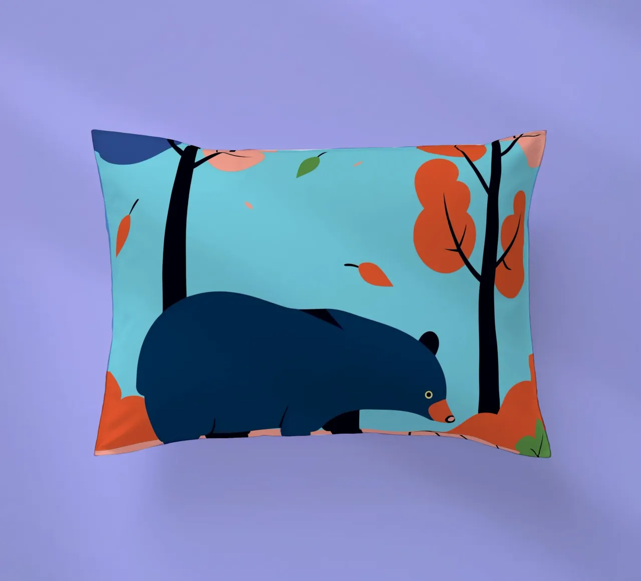 Orso nella foresta d'autunno cuscino da PROTECT ANIMALS