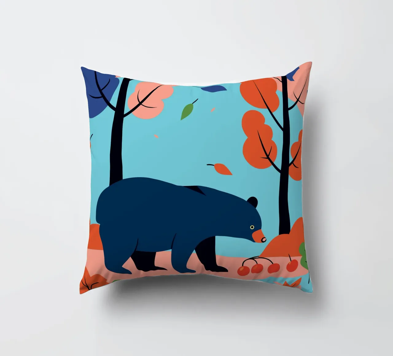 Orso nella foresta d'autunno cuscino da PROTECT ANIMALS