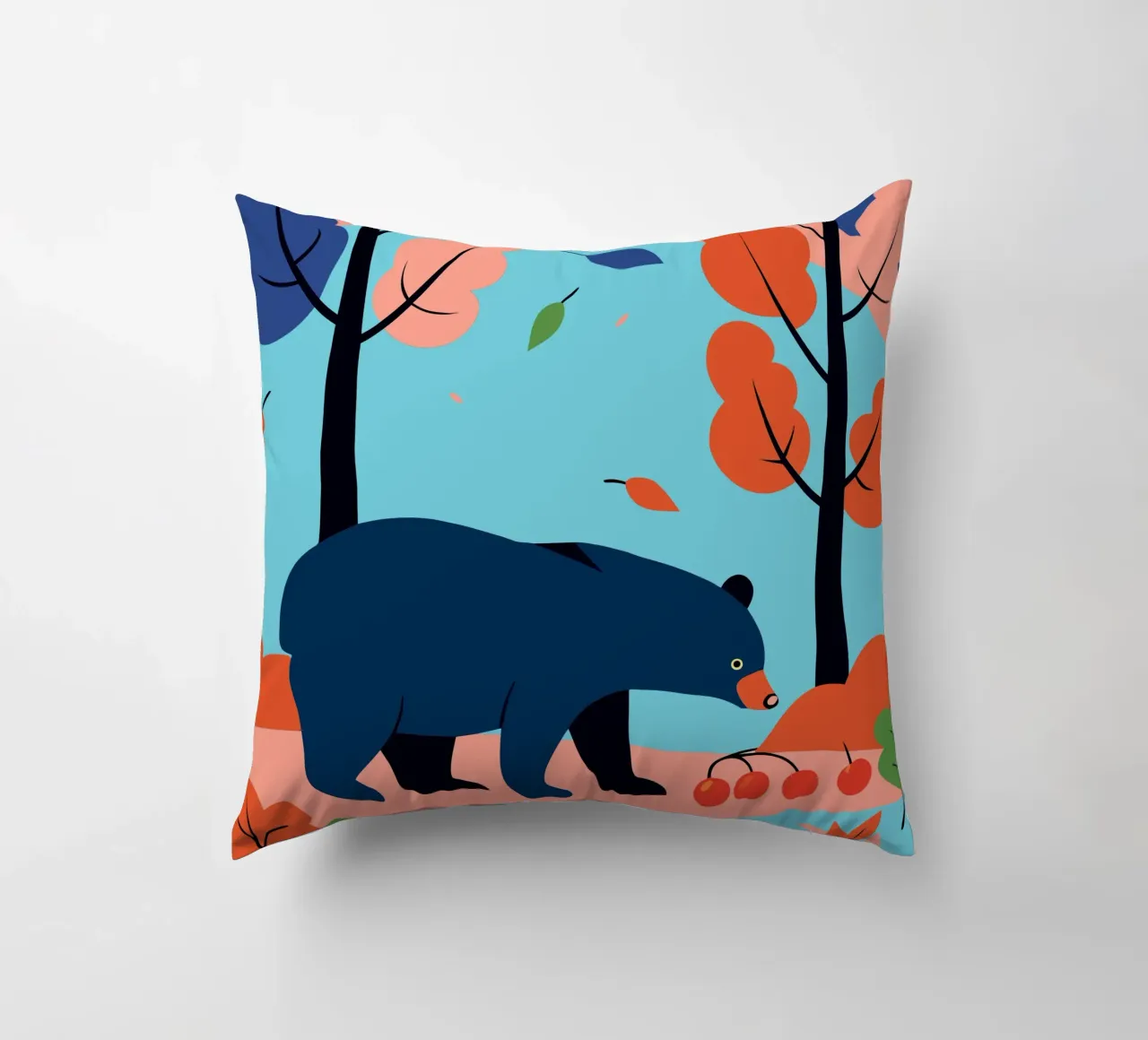 Orso nella foresta d'autunno cuscino da PROTECT ANIMALS