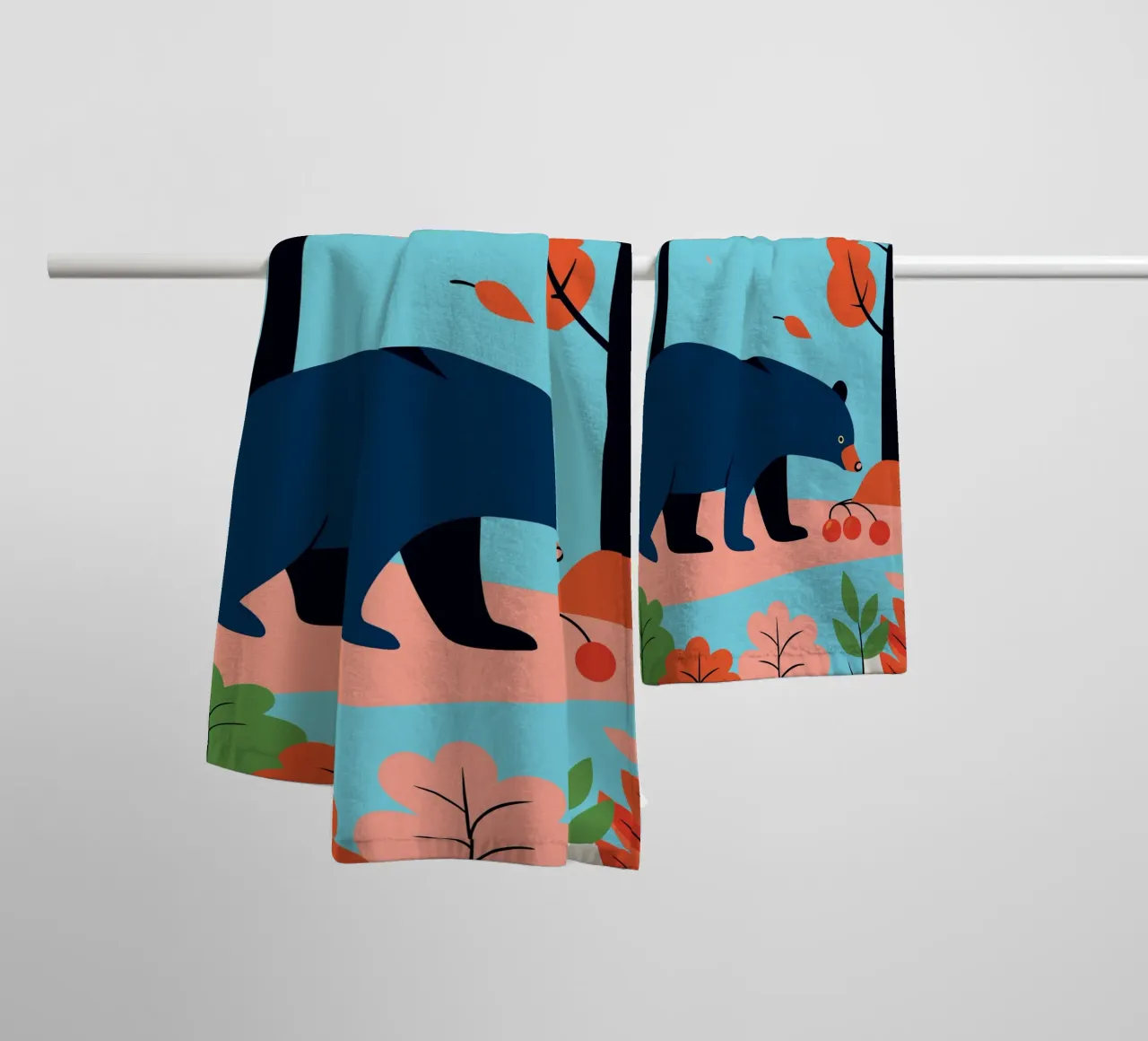 Orso nella foresta d'autunno asciugamano da bagno da PROTECT ANIMALS