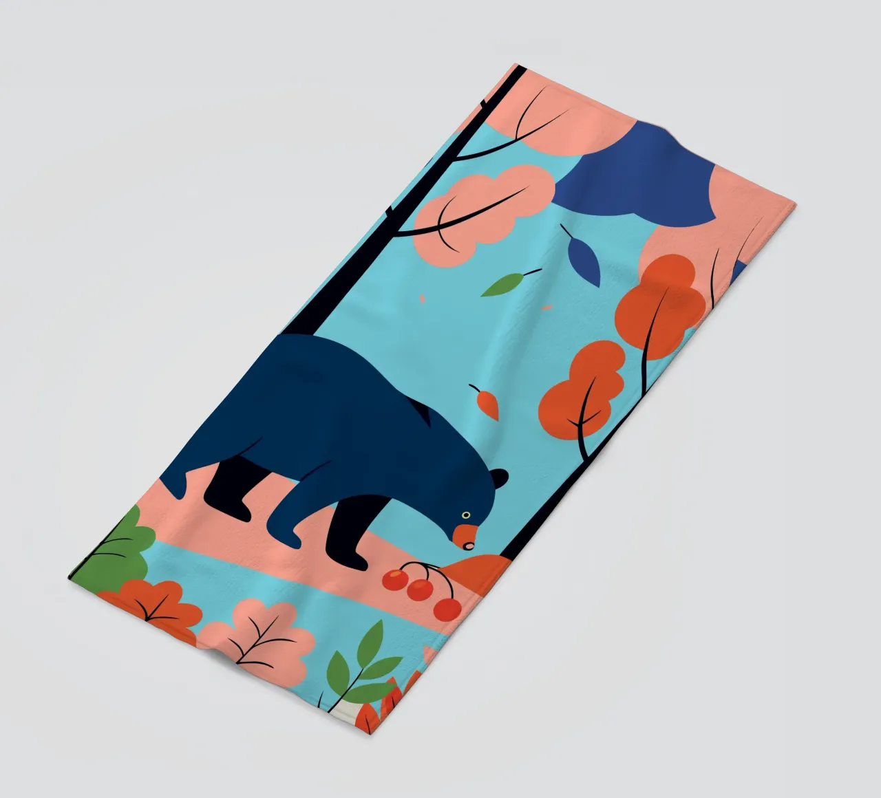 Orso nella foresta d'autunno telo mare da PROTECT ANIMALS