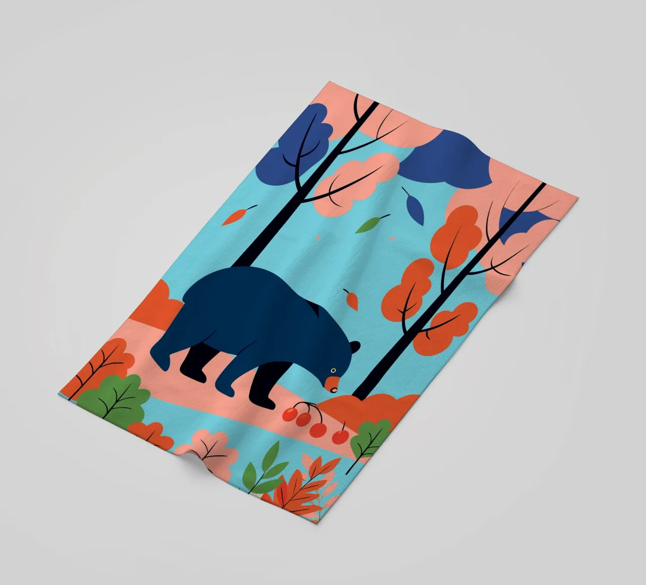 Orso nella foresta d'autunno telo mare da PROTECT ANIMALS