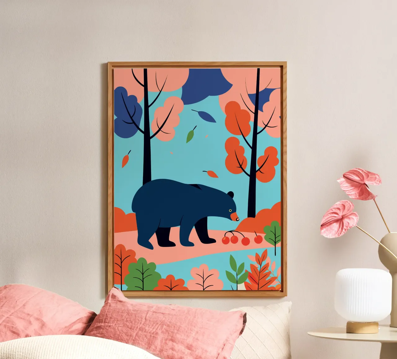 Orso nella foresta d'autunno alluminio dibond da PROTECT ANIMALS