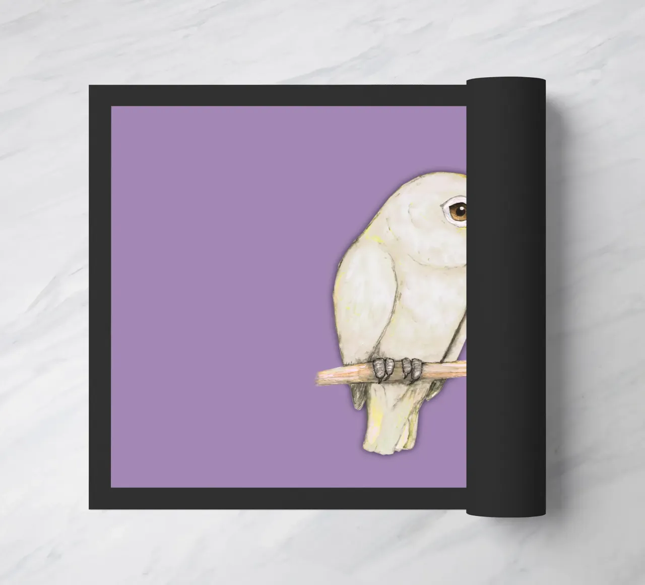 L'acquerello di un simpatico cacatua di Goffin zerbino da BwiseLizzy