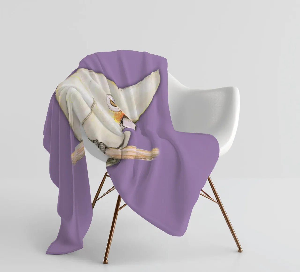 L'acquerello di un simpatico cacatua di Goffin coperta in pile da BwiseLizzy