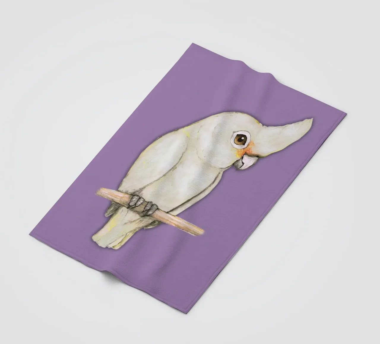 L'acquerello di un simpatico cacatua di Goffin coperta in pile da BwiseLizzy