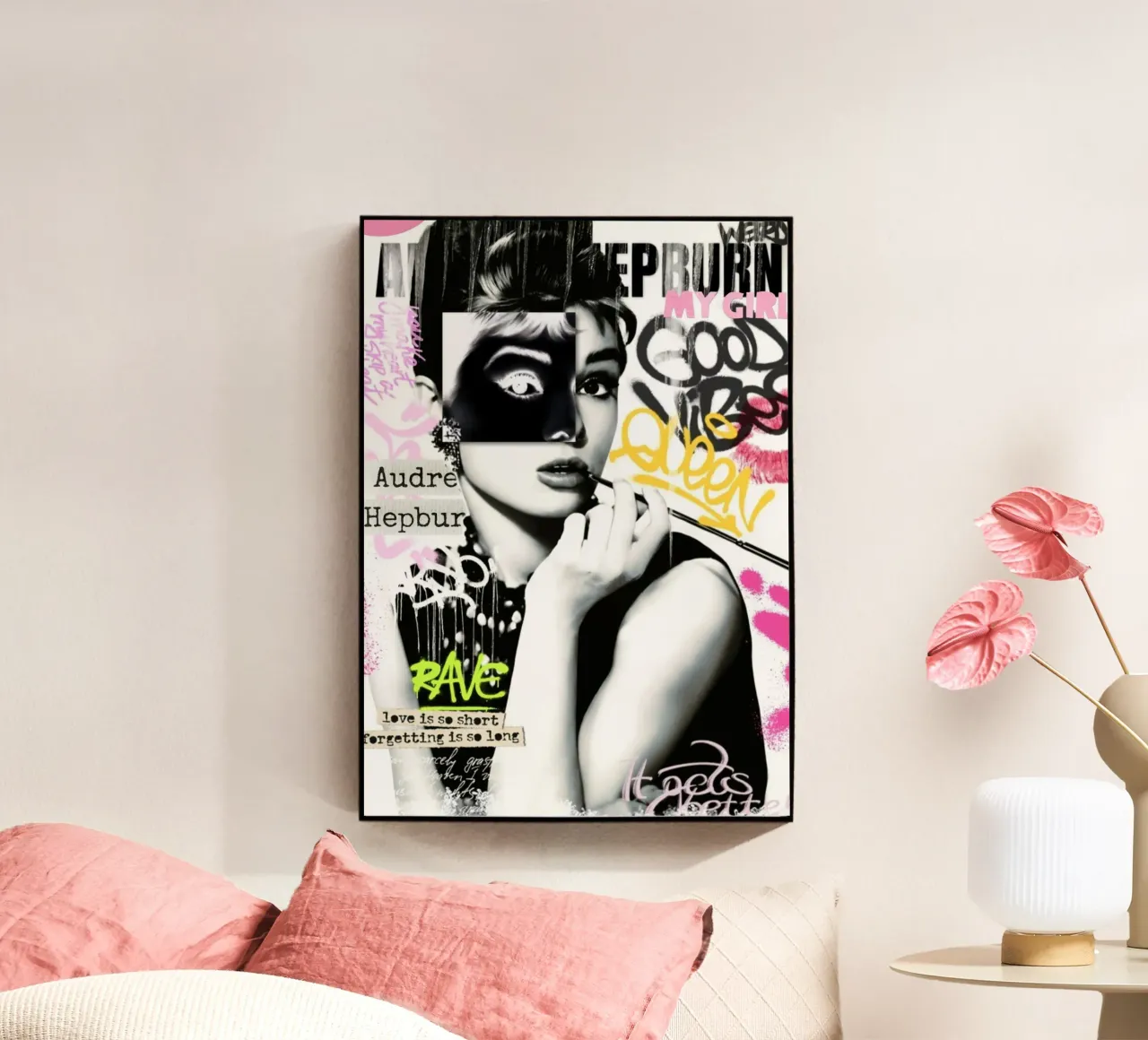 Audrey Hepburn Strest Art plexiglass da Digital Street art
