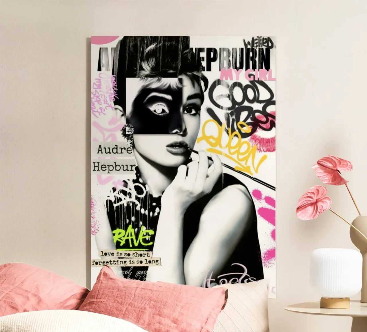 Audrey Hepburn Strest Art plexiglass da Digital Street art