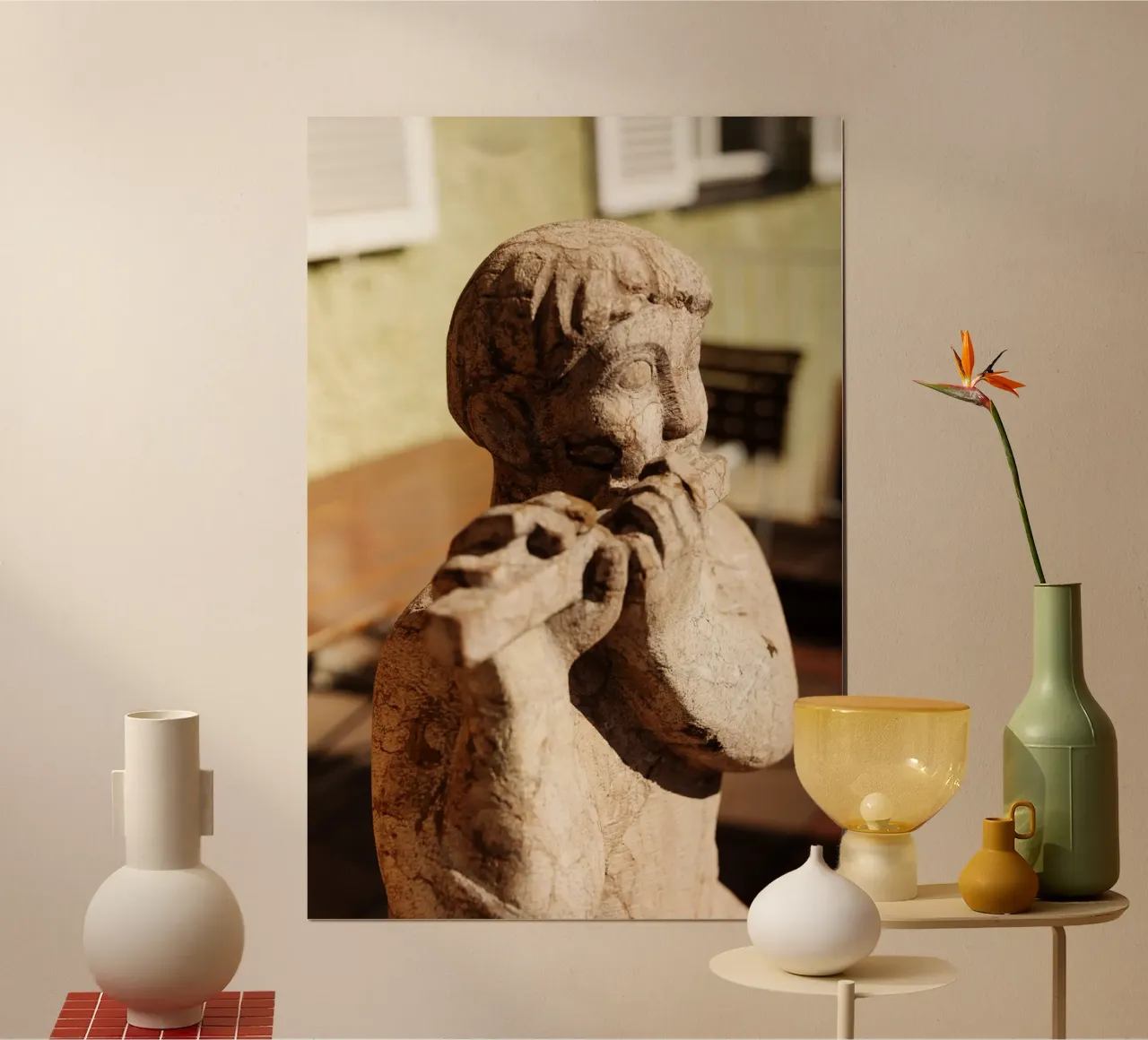 Statua nel quartiere Borstei, Monaco di Baviera poster da Borstei München
