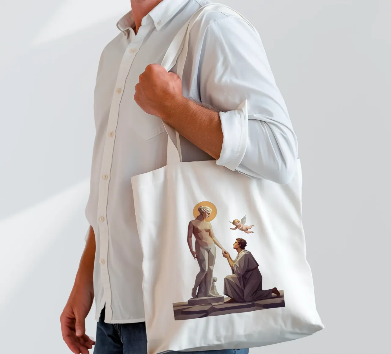 Pigmalione e Galatea Lowpoly borsa in juta da Low Profile