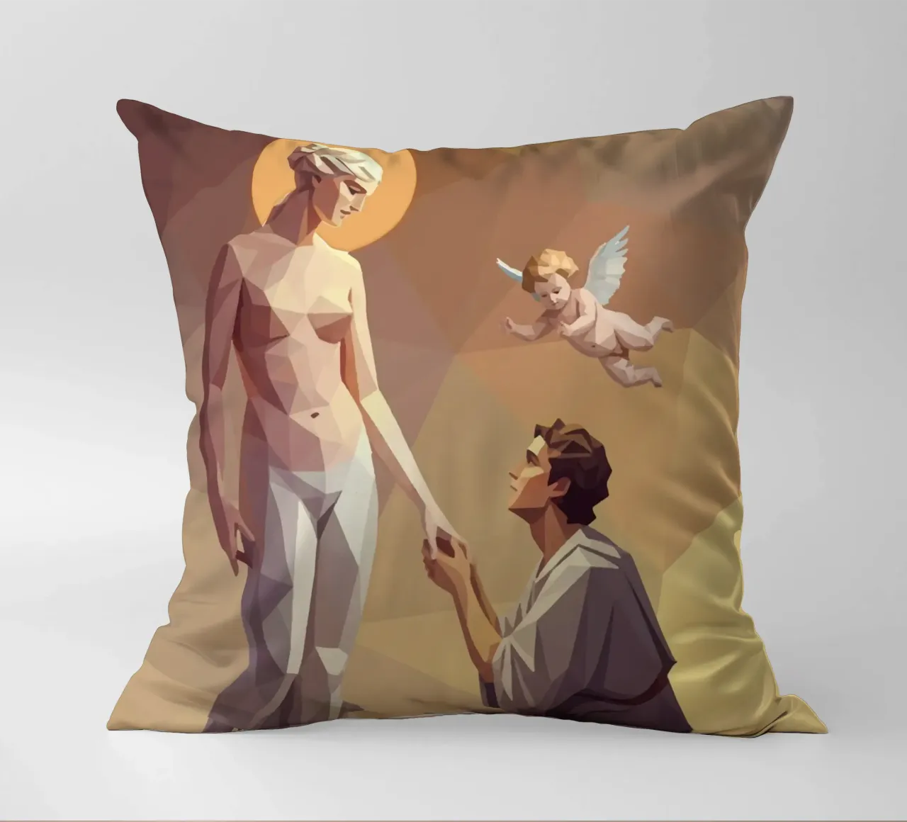 Pigmalione e Galatea Lowpoly cuscino da Low Profile