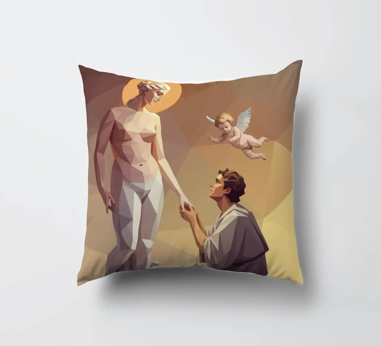Pigmalione e Galatea Lowpoly cuscino da Low Profile