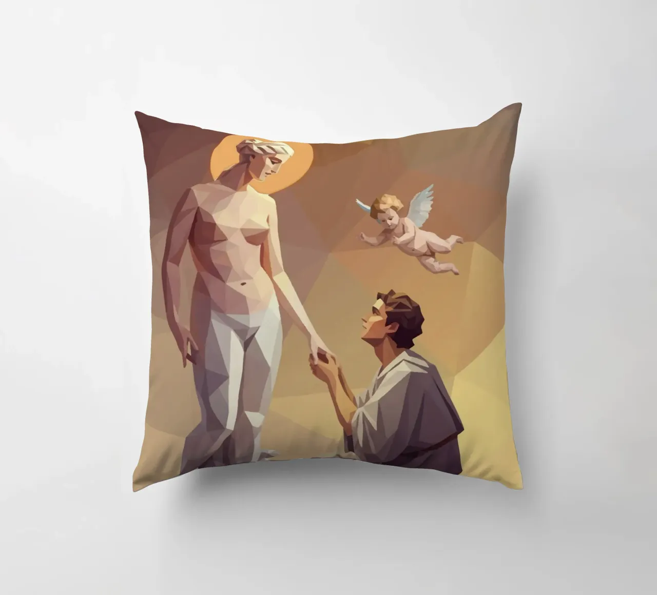Pigmalione e Galatea Lowpoly cuscino da Low Profile