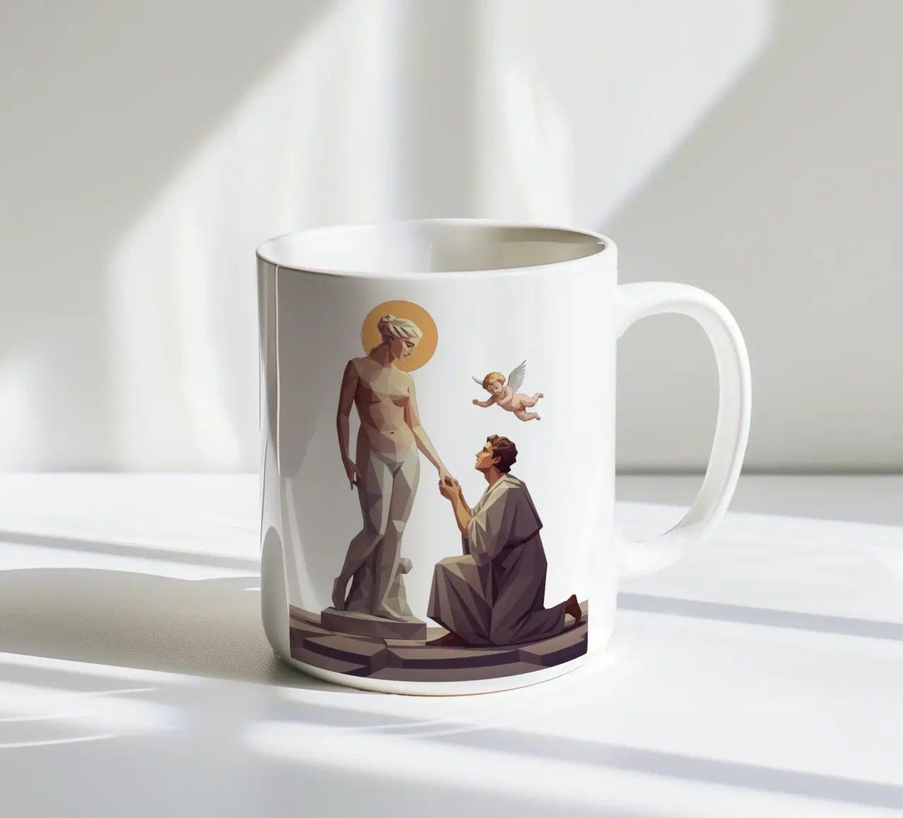 Pigmalione e Galatea Lowpoly tazza in ceramica da Low Profile