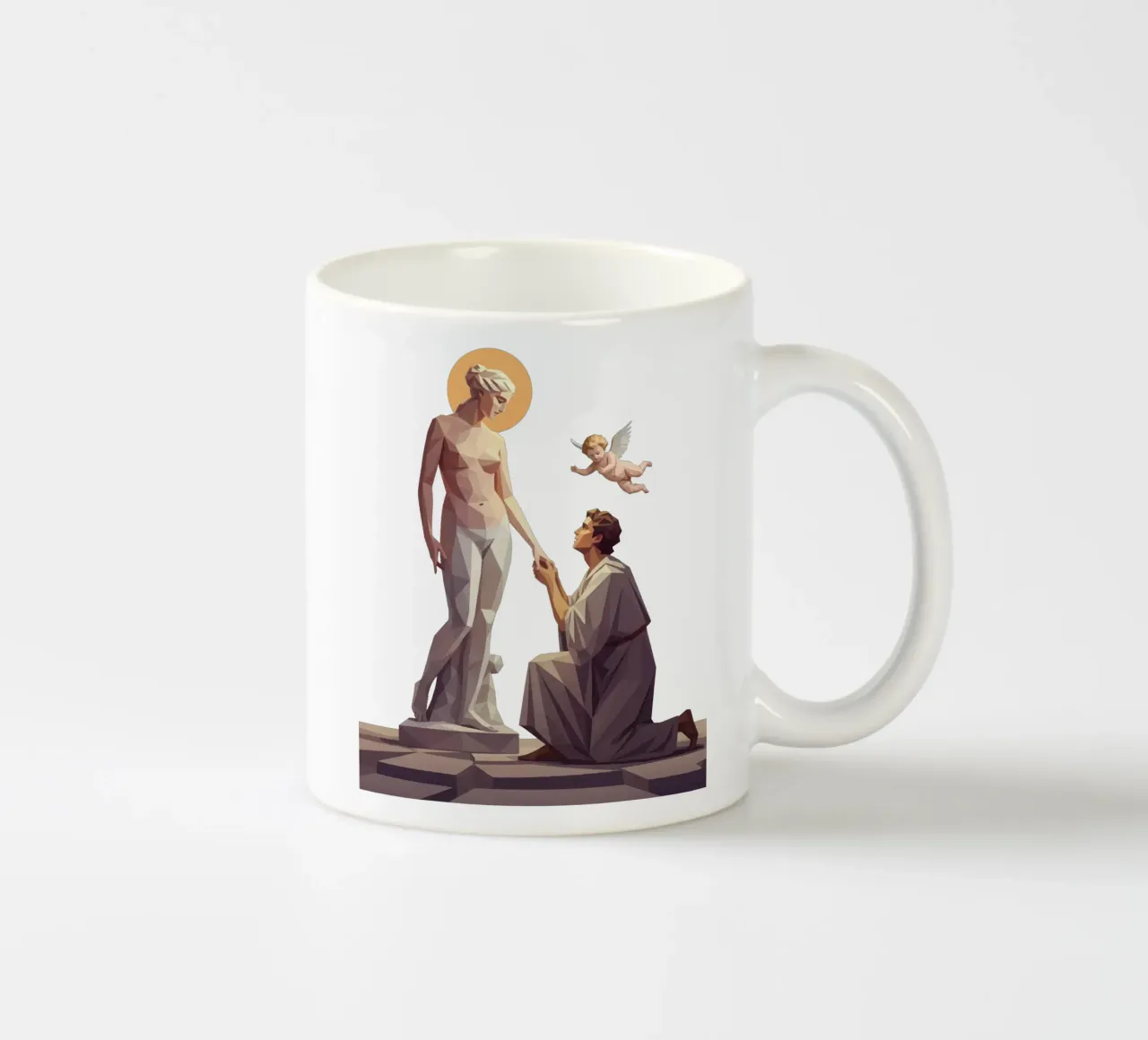 Pigmalione e Galatea Lowpoly tazza in ceramica da Low Profile