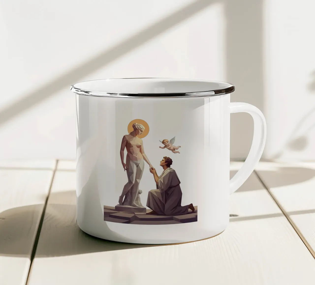 Pigmalione e Galatea Lowpoly tazza in smalto da Low Profile
