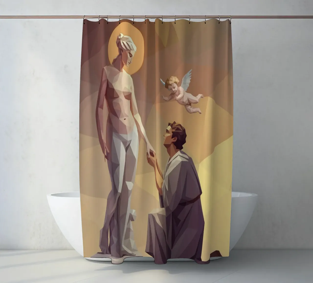 Pigmalione e Galatea Lowpoly tenda da doccia da Low Profile
