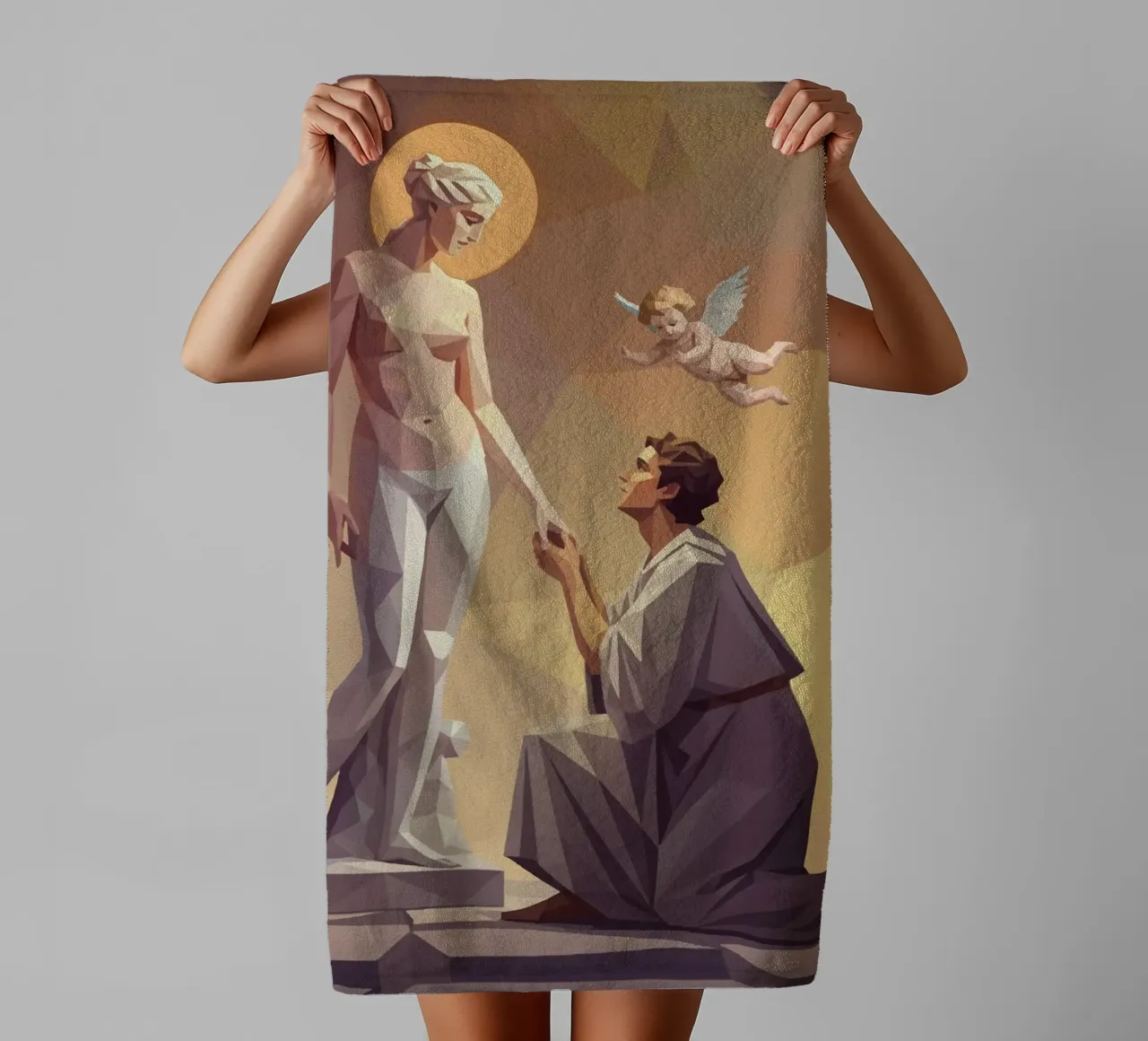 Pygmalion en Galatea Lowpoly badhanddoek van Low Profile