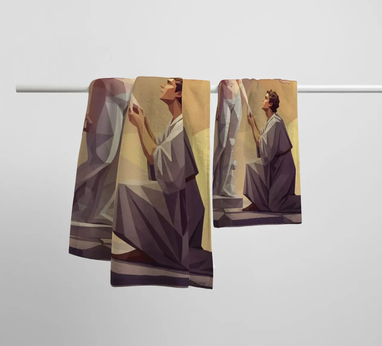 Pygmalion en Galatea Lowpoly badhanddoek van Low Profile