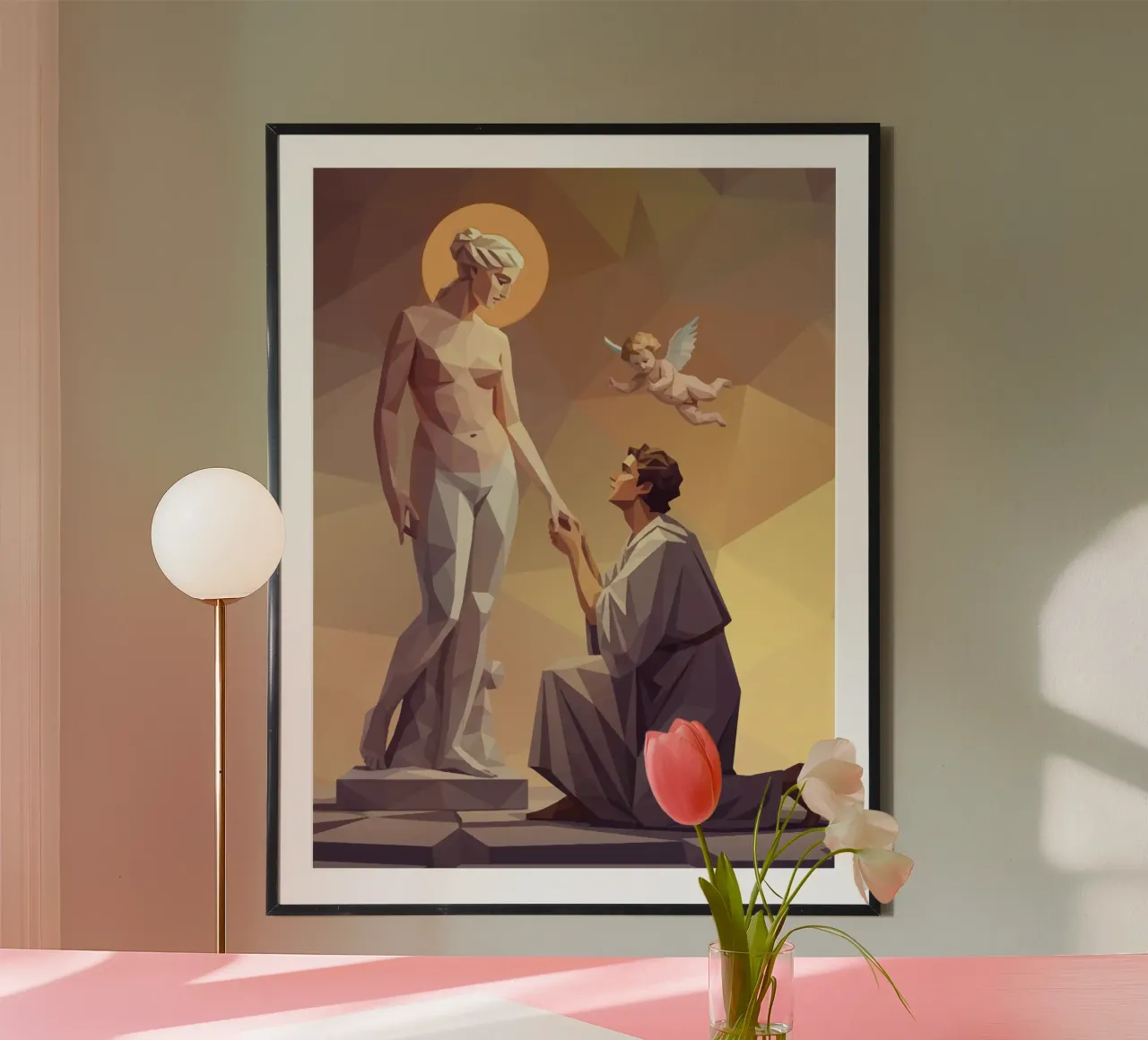 Pigmalione e Galatea Lowpoly carta hahnemühle da Low Profile