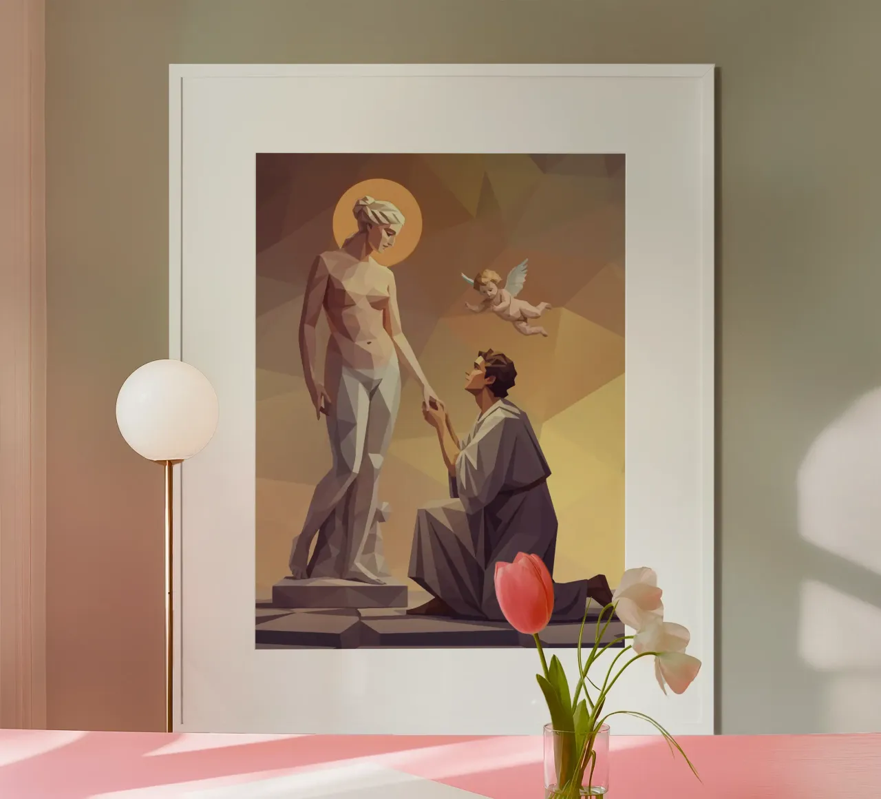 Pigmalione e Galatea Lowpoly carta hahnemühle da Low Profile