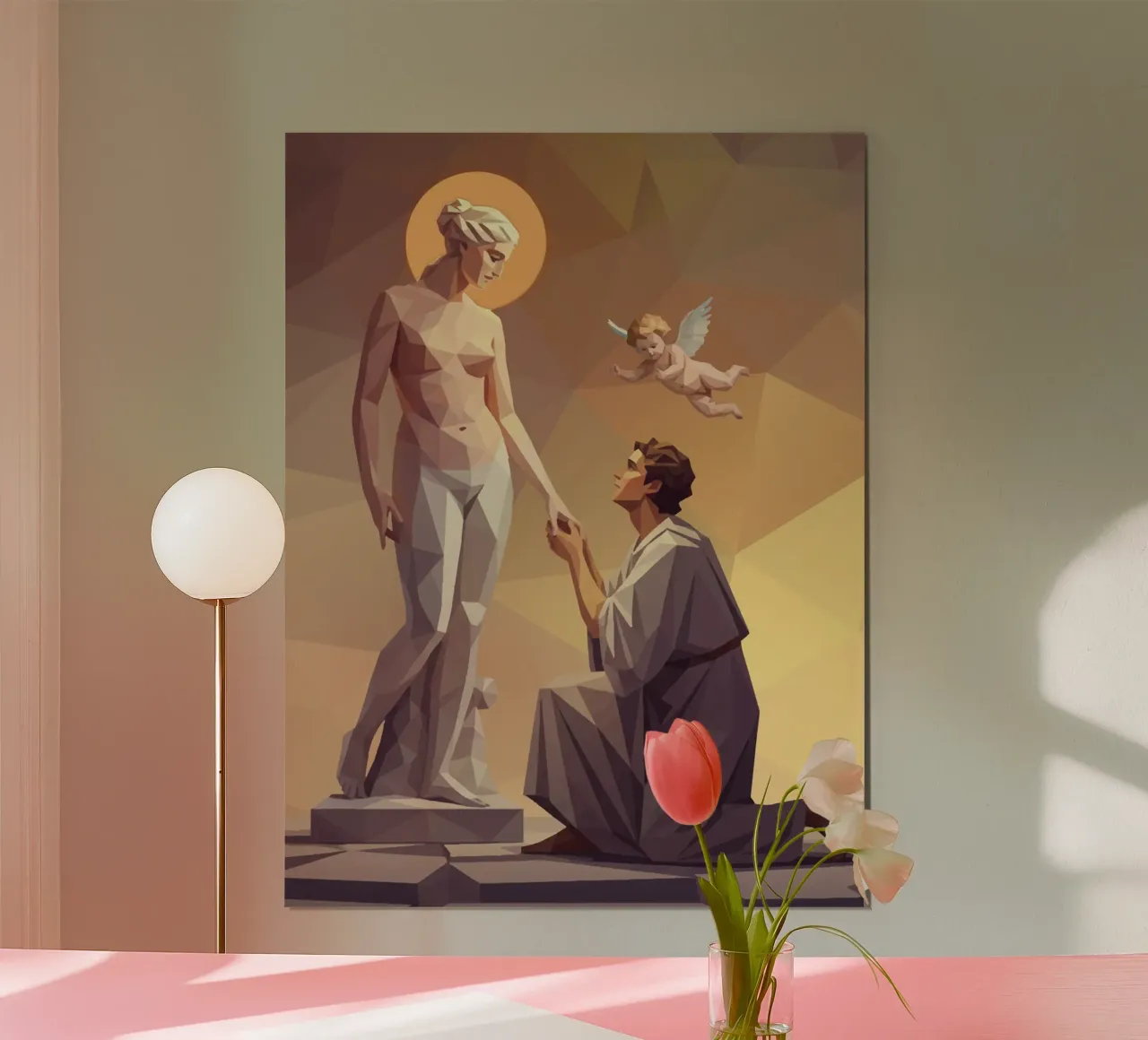 Pigmalione e Galatea Lowpoly carta hahnemühle da Low Profile