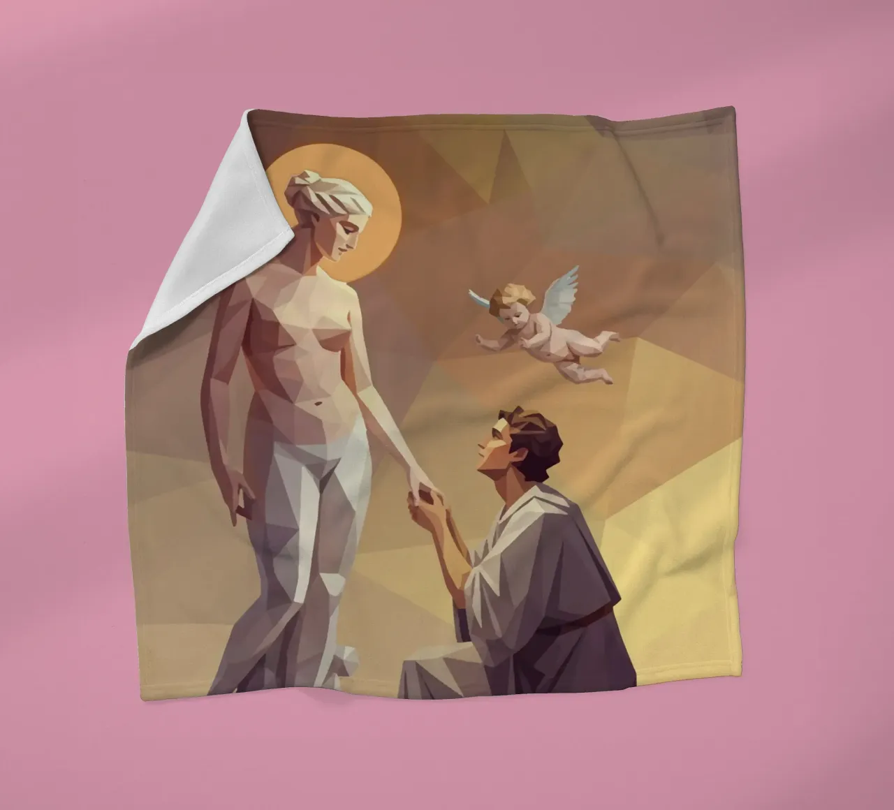 Pigmalione e Galatea Lowpoly coperta in pile da Low Profile