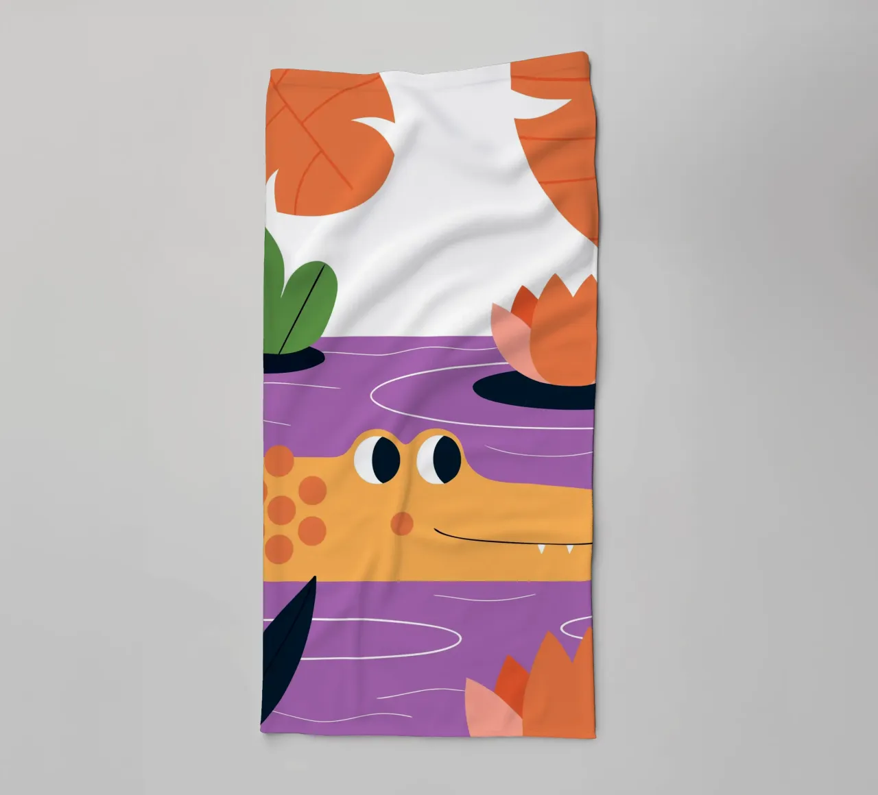 Krokodillen in het lotusmeer badhanddoek van PROTECT ANIMALS