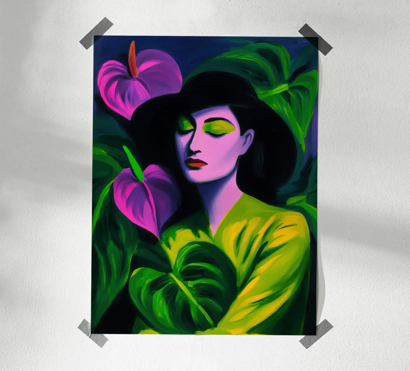 The Lover | Woman with Anthuriums Poster von Autofocus