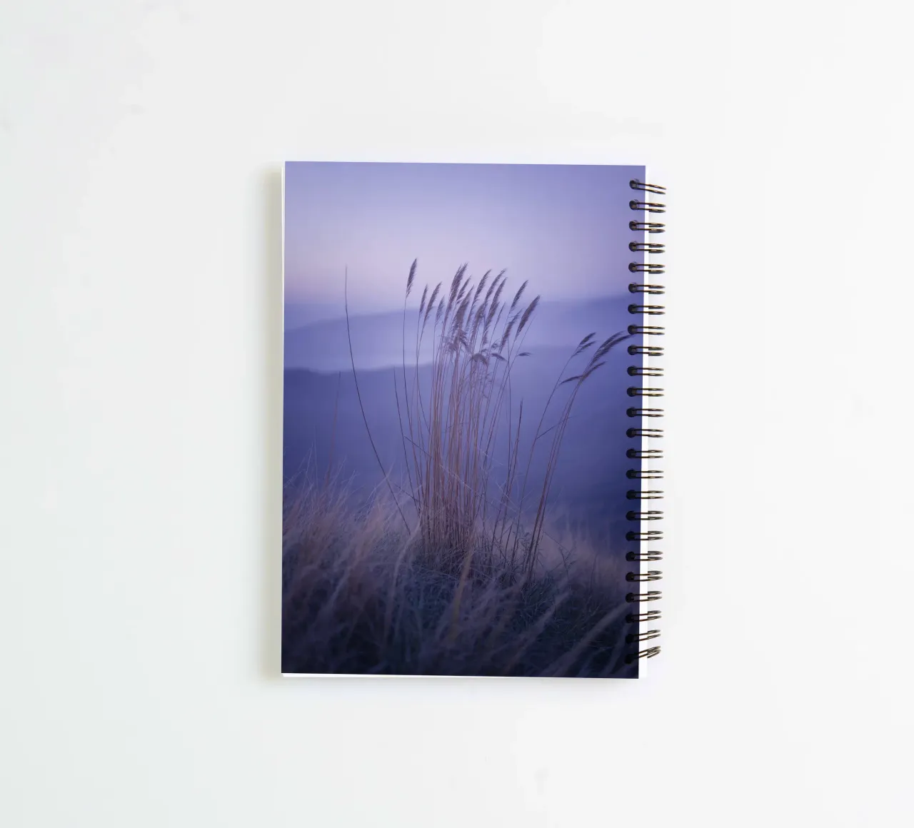 Herbs blowing in the wind under soothing violet light spiral notebook by Plain Thoughts